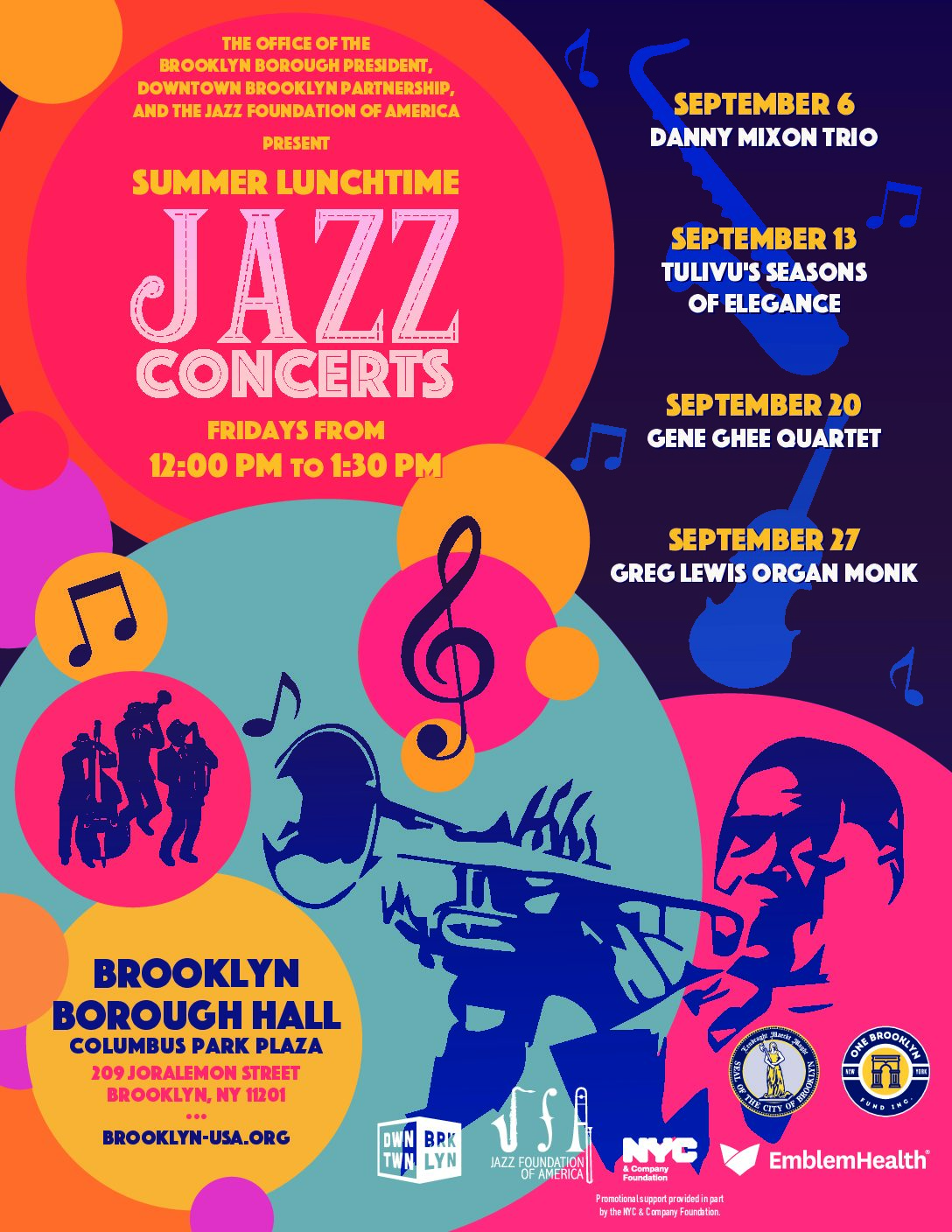 Summer Lunchtime Concert Series Brooklyn Borough Hall Jazz